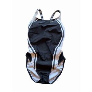 Speedo Women’s 10 PowerFLEX Eco Hydro Bra Swimsuit Black & White